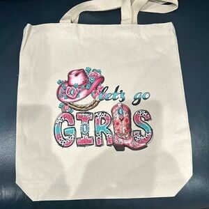 Cowgirl large canvas tote bag